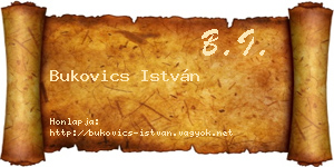 Bukovics István névjegykártya